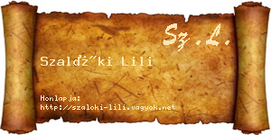 Szalóki Lili névjegykártya