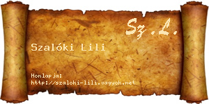 Szalóki Lili névjegykártya