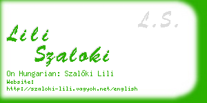 lili szaloki business card